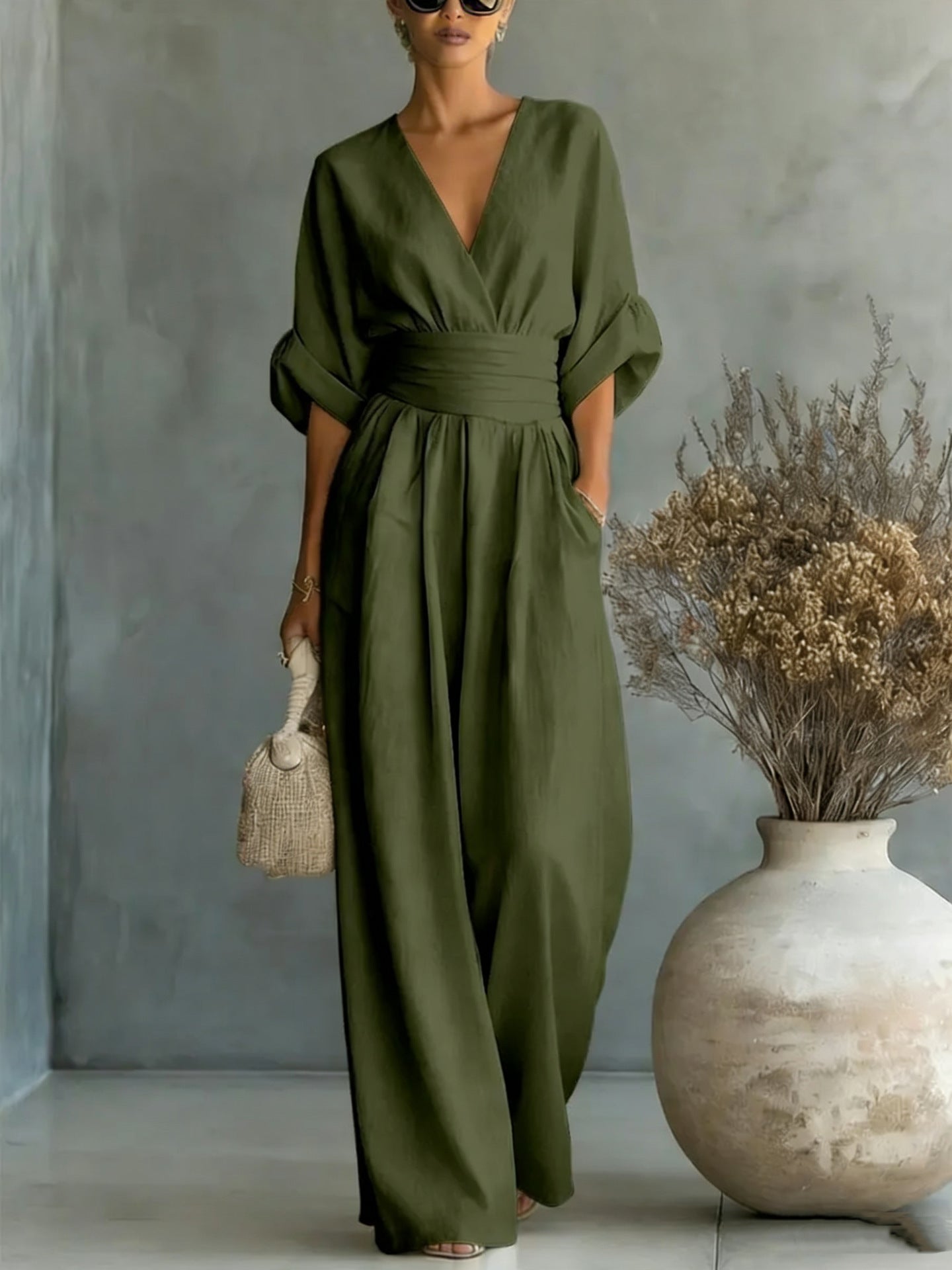 Summer Short-Sleeved Casual Jumpsuit