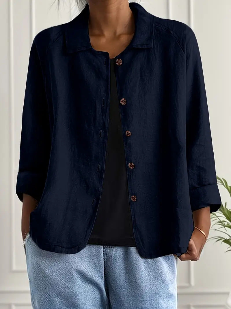 Cotton & Linen Casual Button-Down
