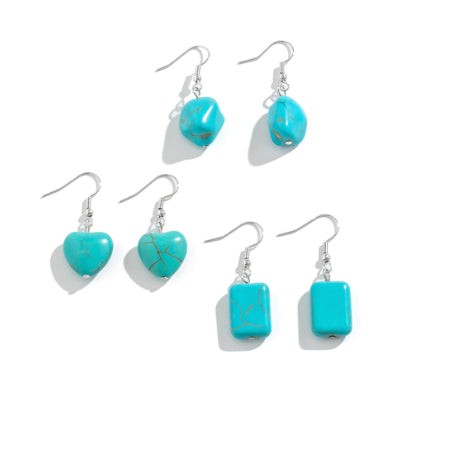 Turquoise Double Layer Flanelle Rope Necklace Artistic Retro