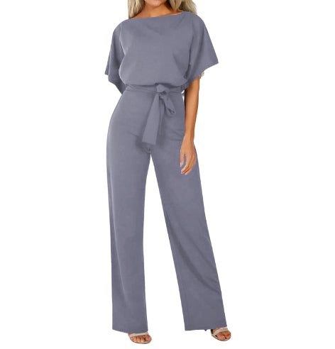 Belted Straight-Leg Jumpsuit