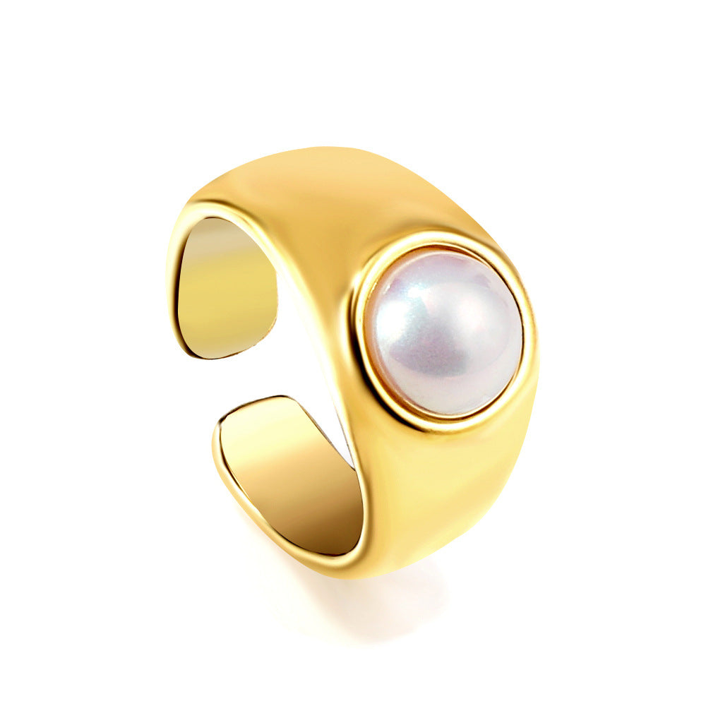 Gold-plated Stainless Steel White Shell Jewelry
