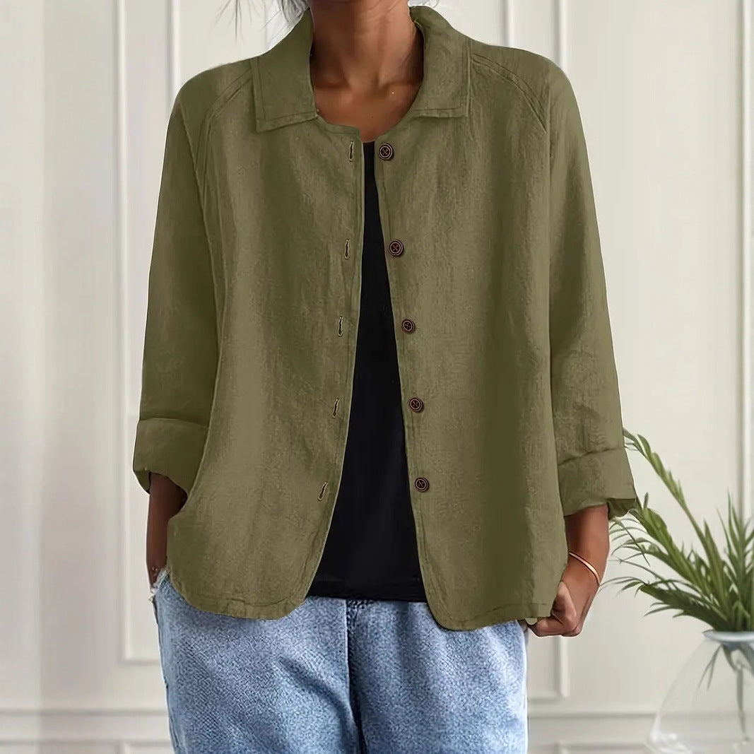 Cotton & Linen Casual Button-Down