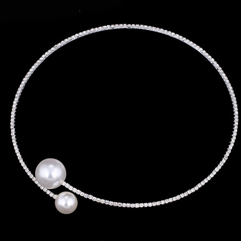 The bride wedding accessories crystal pearl diamond drill collar Necklace Bracelet