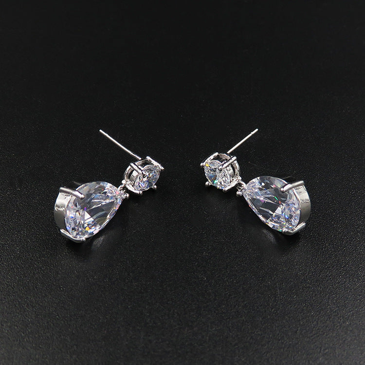 Bride headdress crown necklace three piece Earrings Korean wedding wedding wedding jewelry