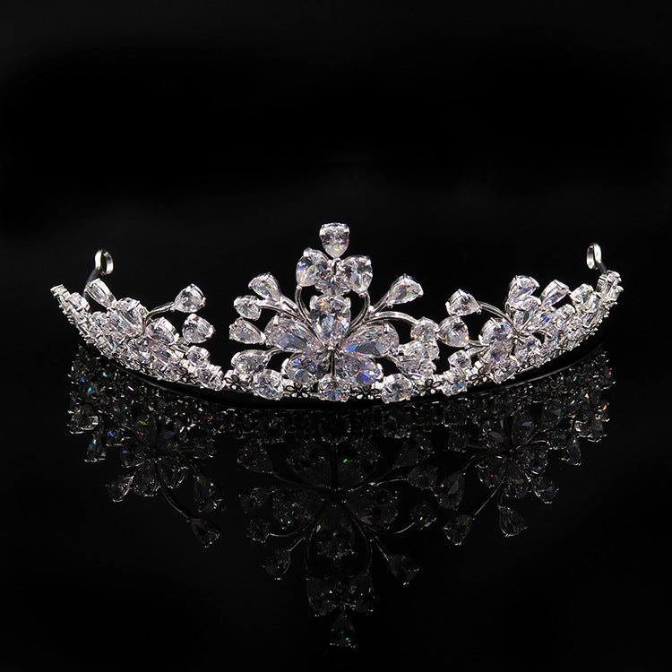 Bride headdress crown necklace three piece Earrings Korean wedding wedding wedding jewelry