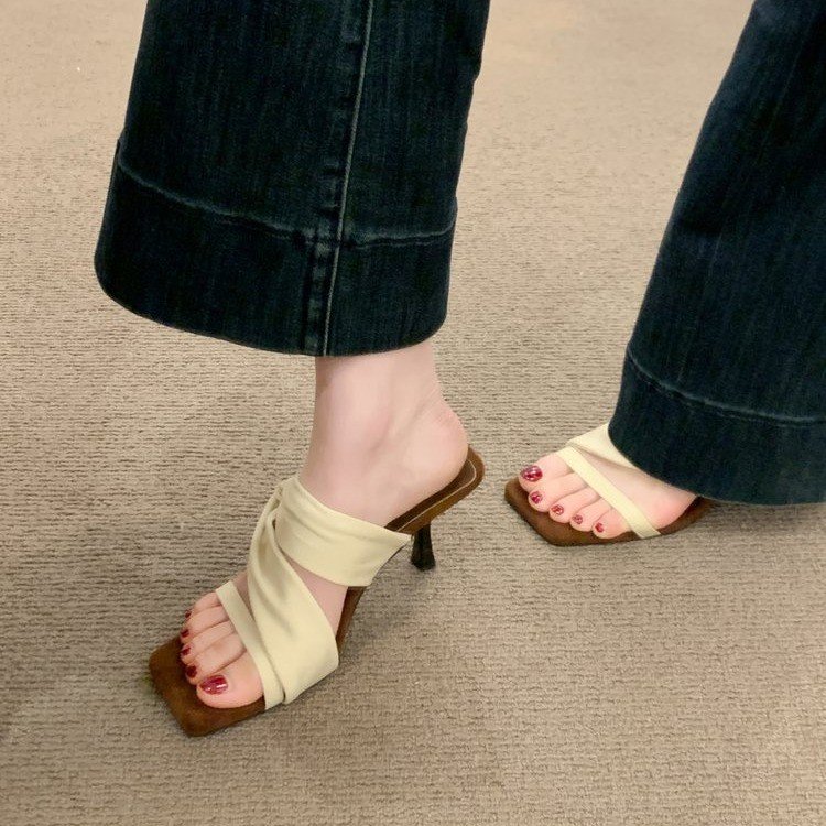 Women’s Square-Toe French Style Heeled Sandals
