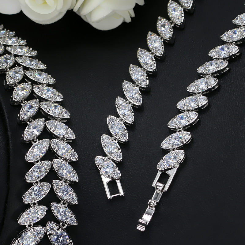 Korean Foreign Two Piece A Zircon Jewelry Set