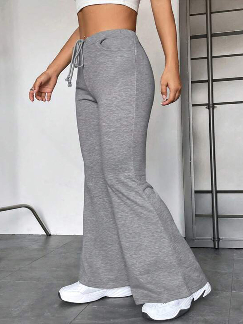 Stitching Yoga Exercise Pants Outdoor Casual Flared Pants