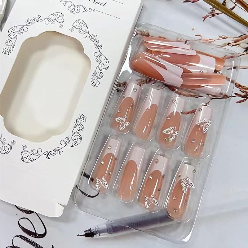 24pcs Diamond Butterfly Nails