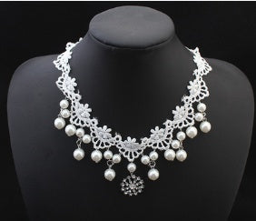 elegant jewelry bride wedding accessories necklace pearl necklace set of high