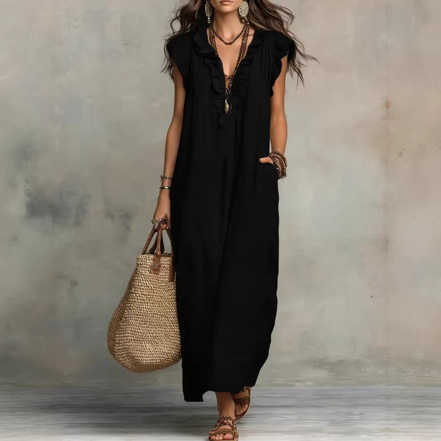 Elegant A-Line Dress with Pockets