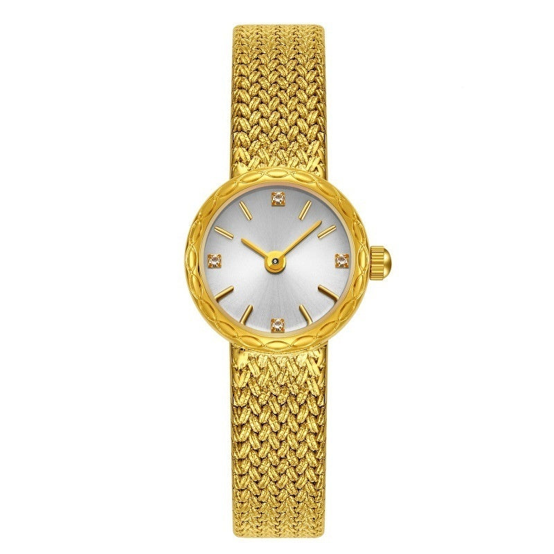 Retro Copper Mesh Womens style Mini Gold Watch