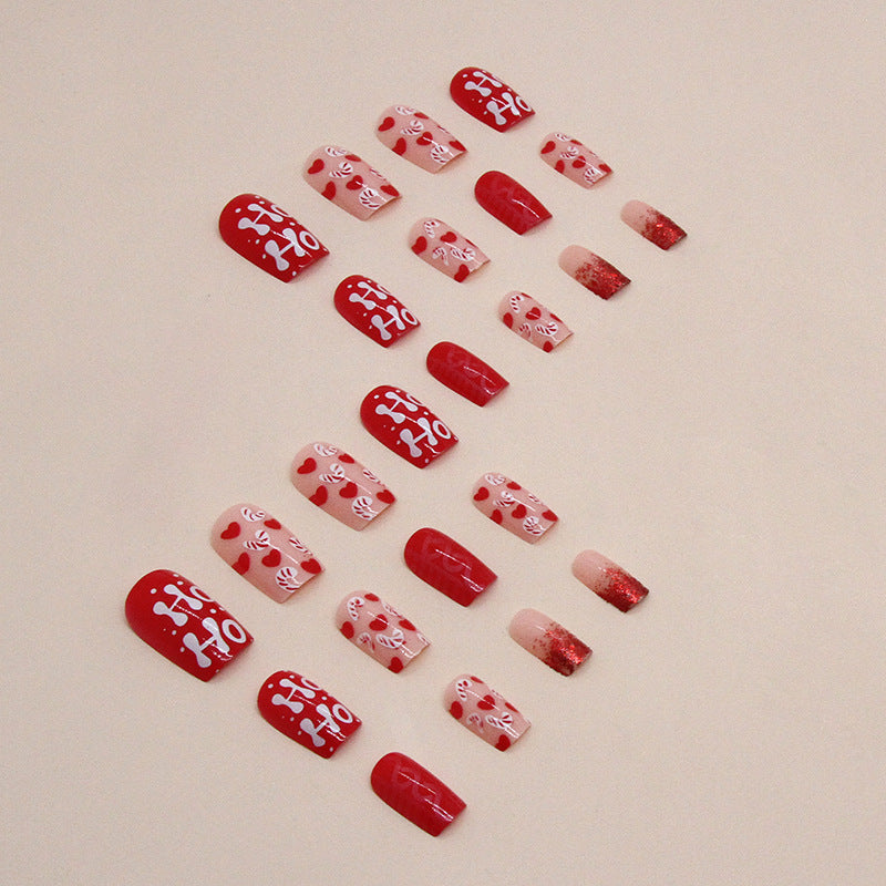 Red Christmas Love Nails