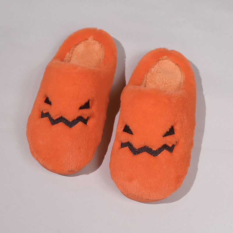 Cute Pumpkin Plush Indoor Slippers