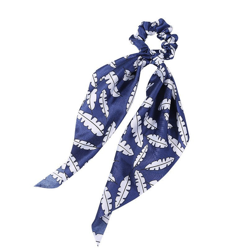 Elegant Floral Hair Scarf | Long Streamer Ponytail Tie