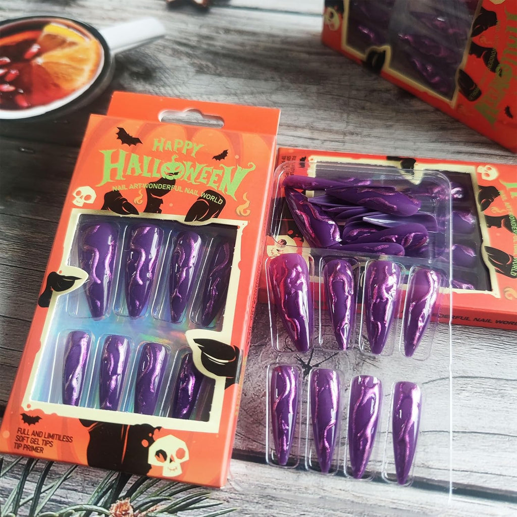24pcs Purple Devil Nails