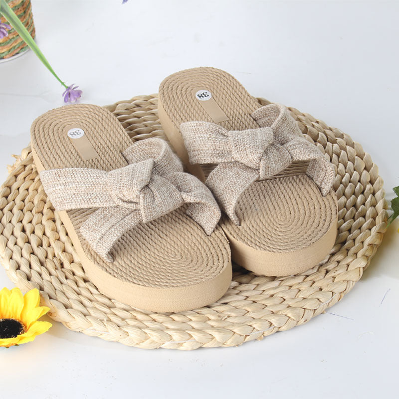 Women's Breathable Bow Round-Toe Sandals