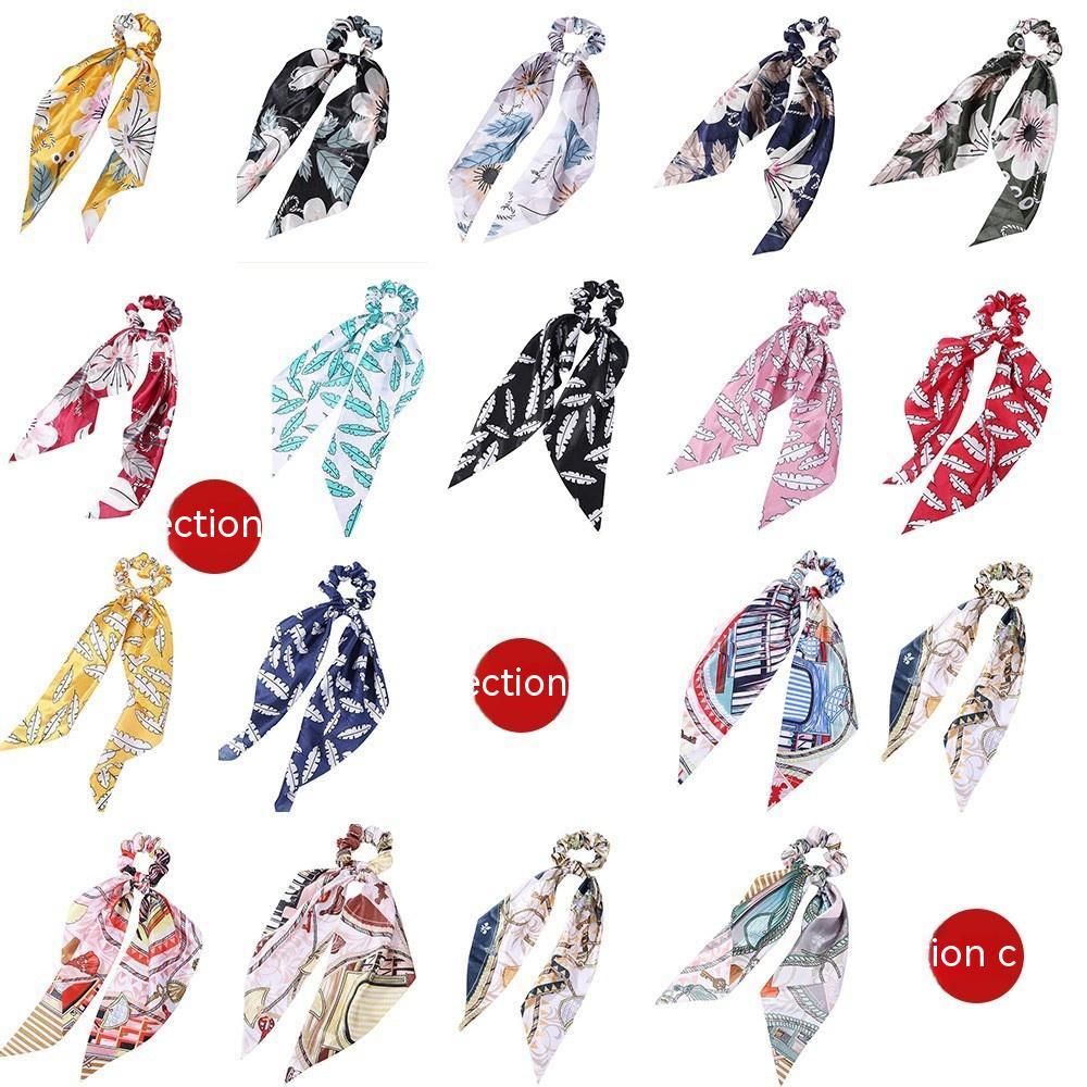 Elegant Floral Hair Scarf | Long Streamer Ponytail Tie