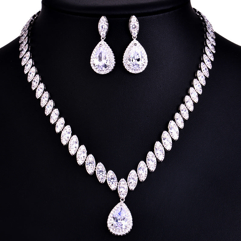 Korean Foreign Two Piece A Zircon Jewelry Set