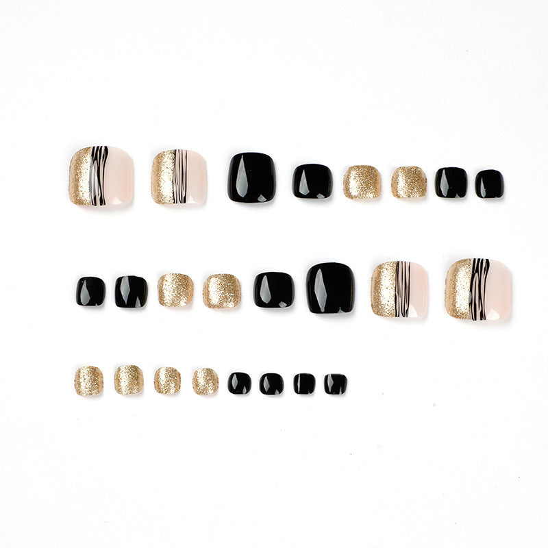 Black Gold Manicure Nails