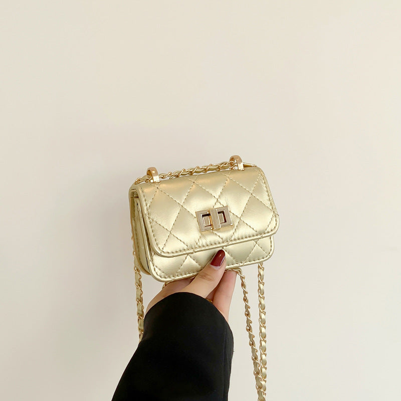 Women's Chain Crossbody Bag with Lock Clasp