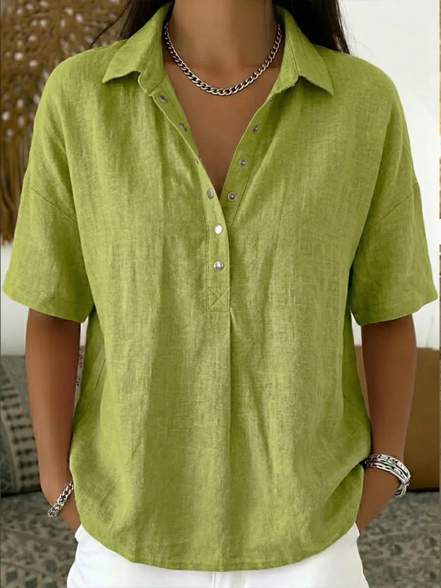 Classic Single-Breasted Lapel Shirt