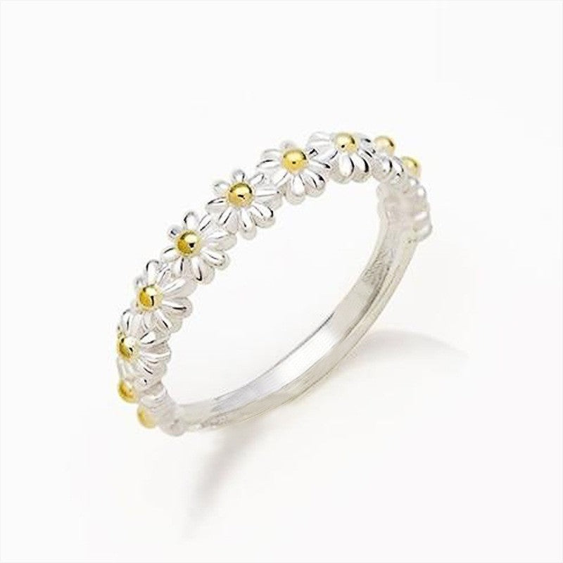 Womens White Flower Epoxy Resin Ring