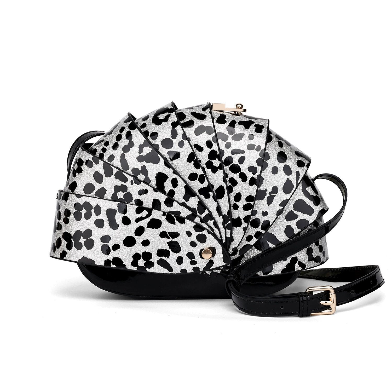 Leopard-print Patent Leather Womens Shoulder Bag