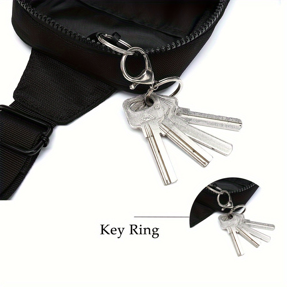 Mini black unisex crossbody sling bag for travel and daily use.
