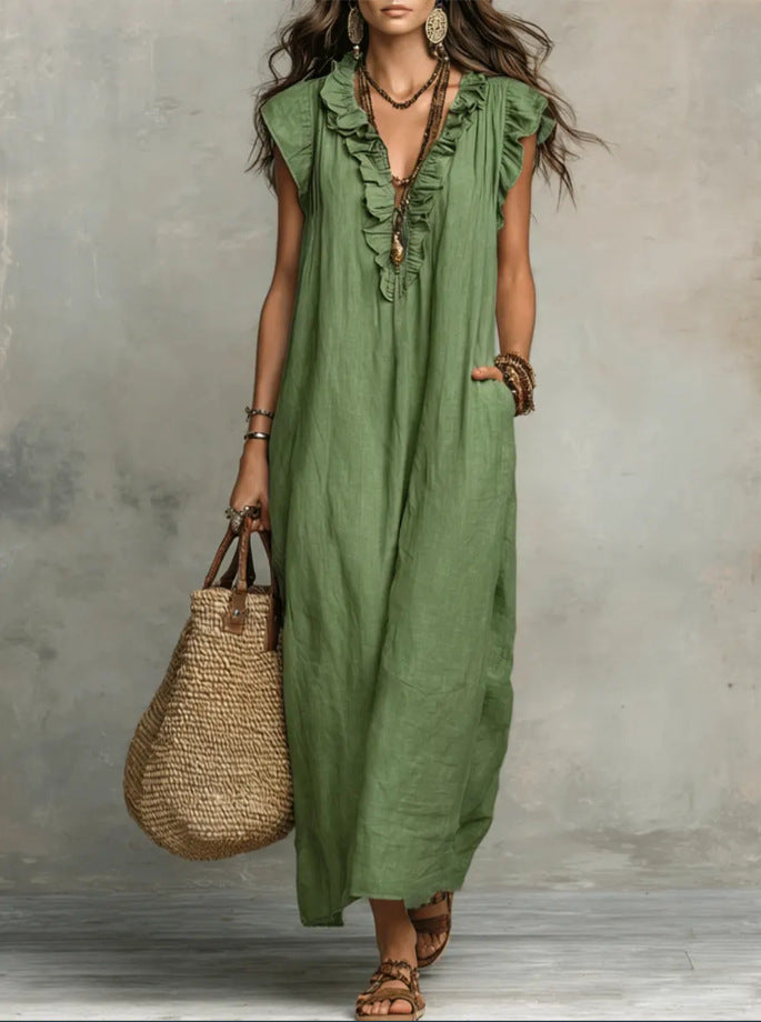 Elegant A-Line Dress with Pockets