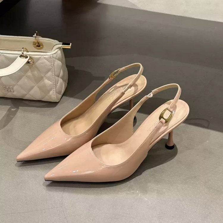 Women's Slingback Pointed Toe Kitten Heel Sandals