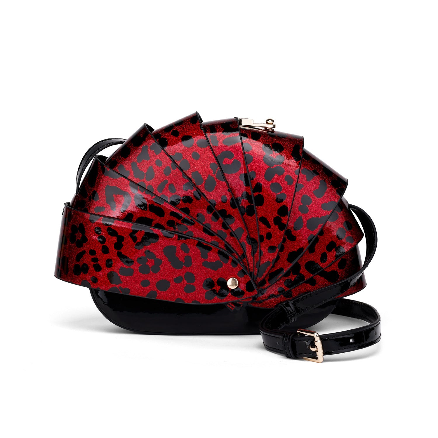 Leopard-print Patent Leather Womens Shoulder Bag