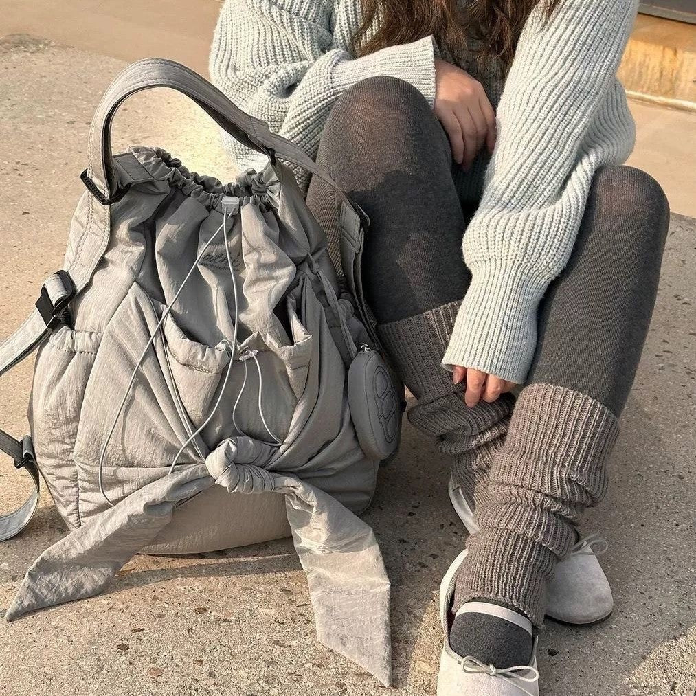 Lace-up Casual Backpackshoulder Bag Dual-use