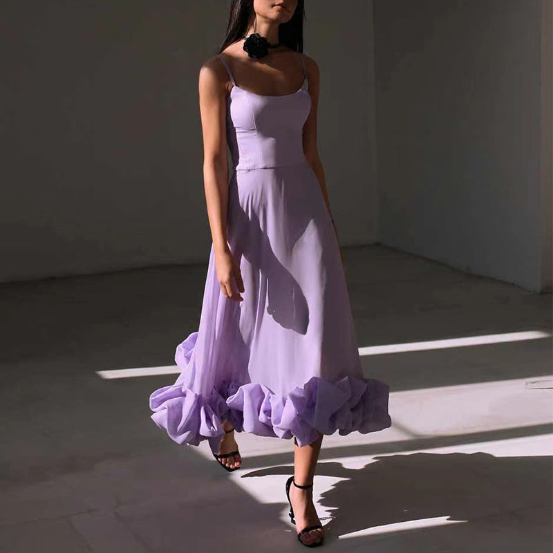 Large Flower Suspender Skirt