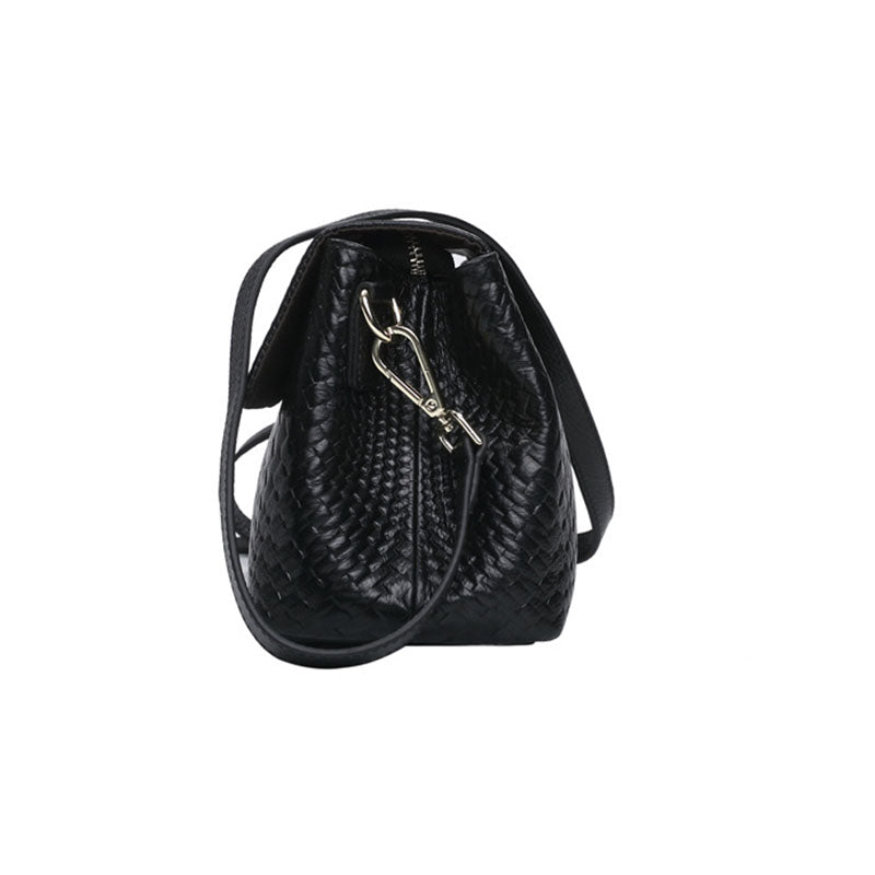 Woven Leather Shoulder Messenger.