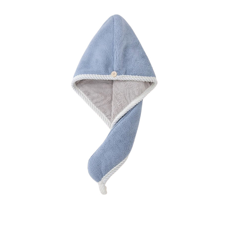 Womens Coral Fleece Hair Drying Cap Highly Absorbent