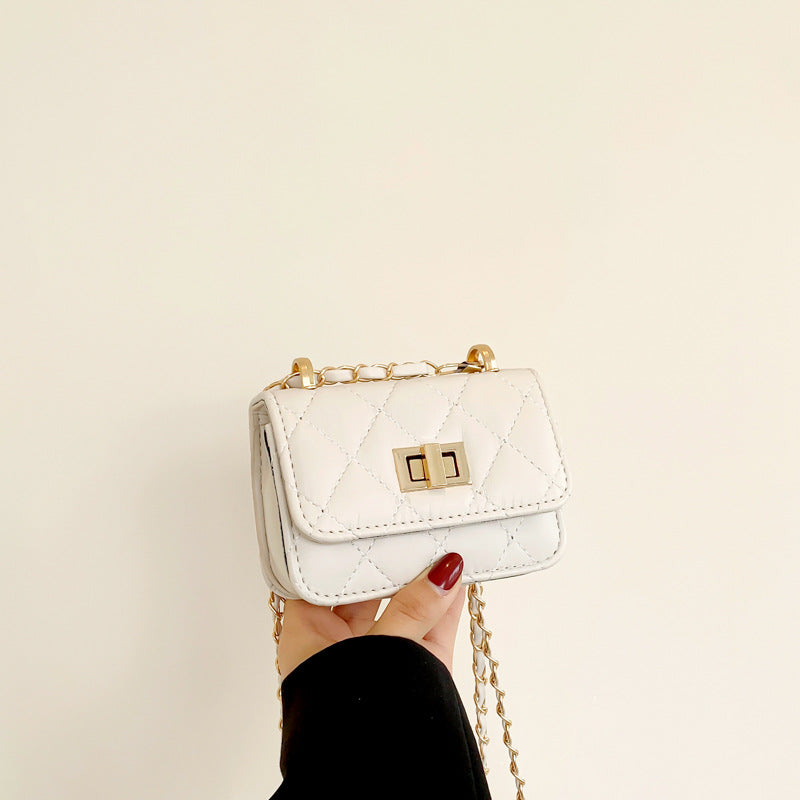 Women's Chain Crossbody Bag with Lock Clasp