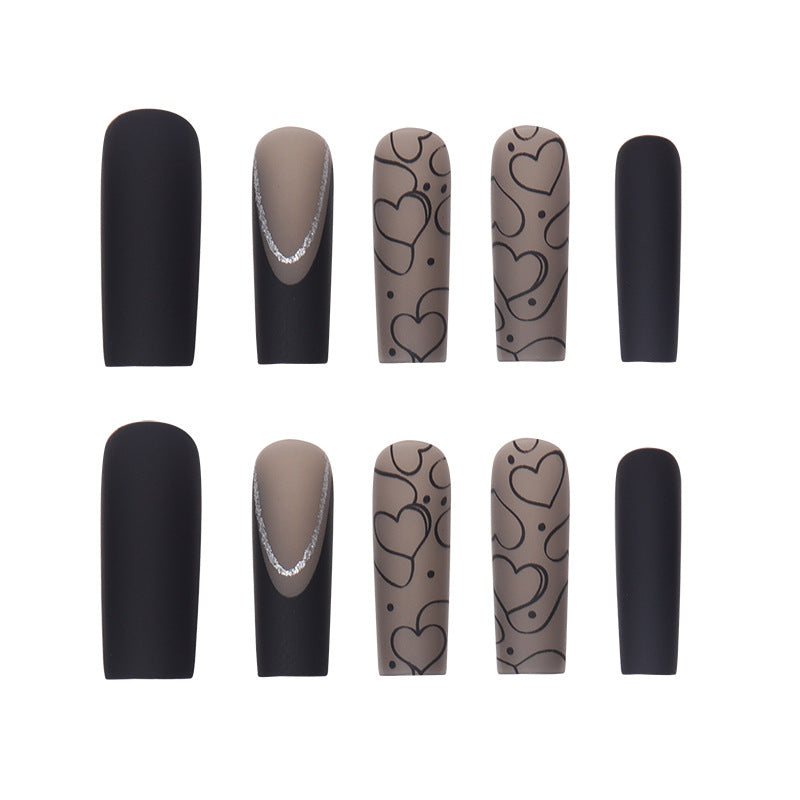 Matte Black Coffin Nails