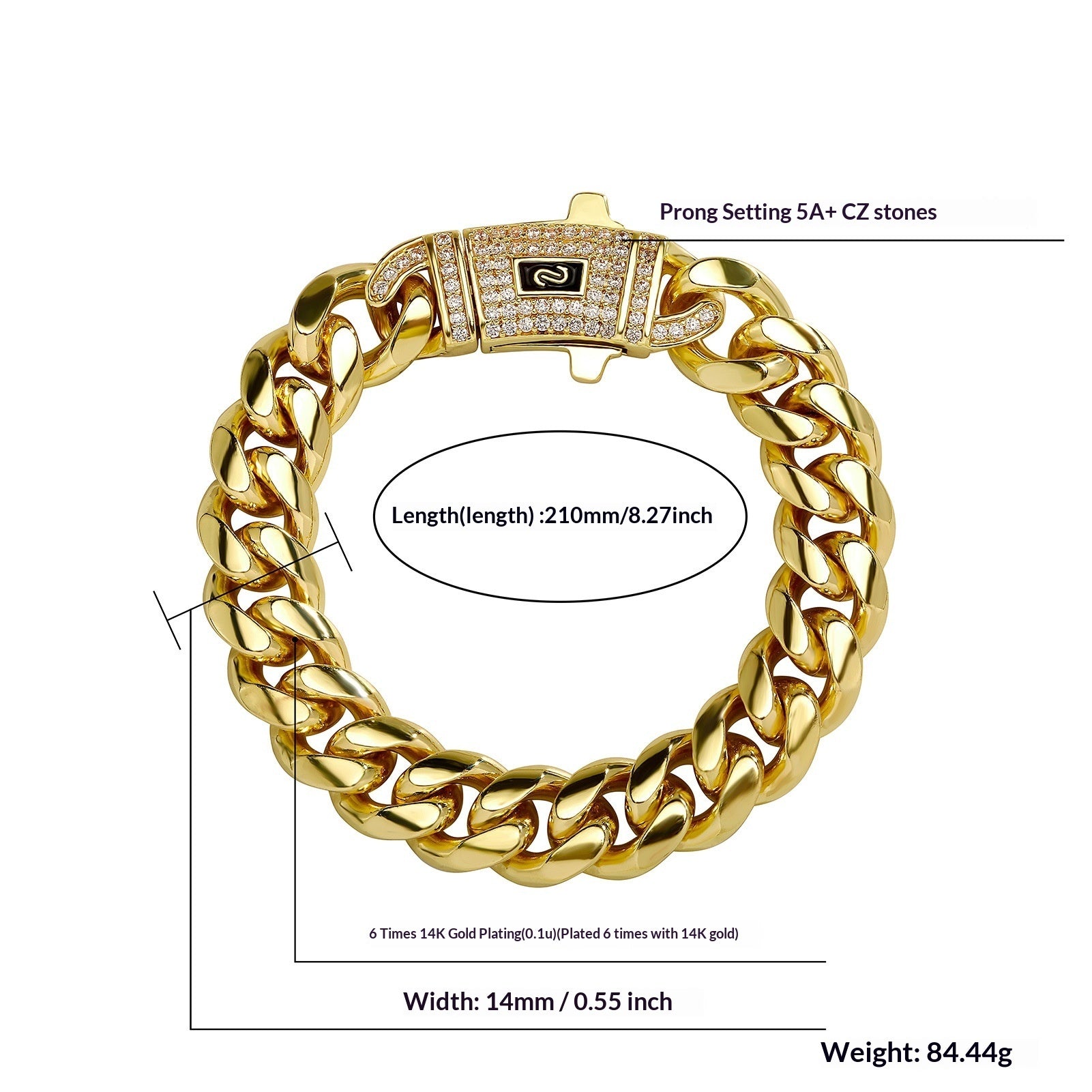 Stainless Steel Cuban Chain, Titanium Steel, Unisex