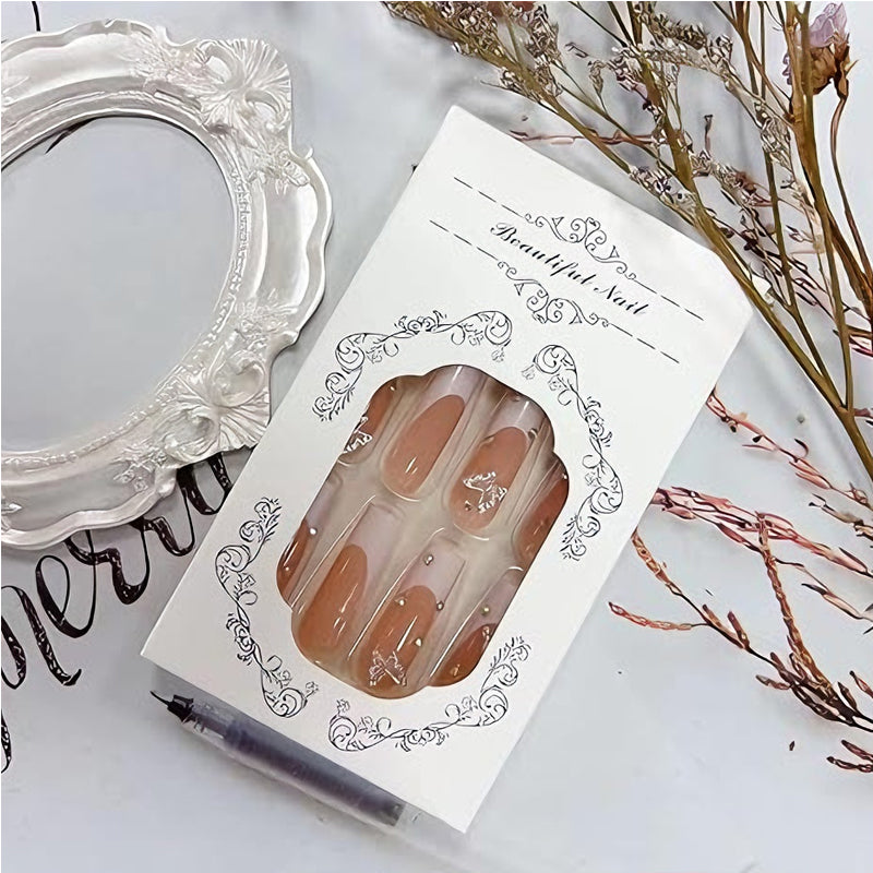 24pcs Diamond Butterfly Nails