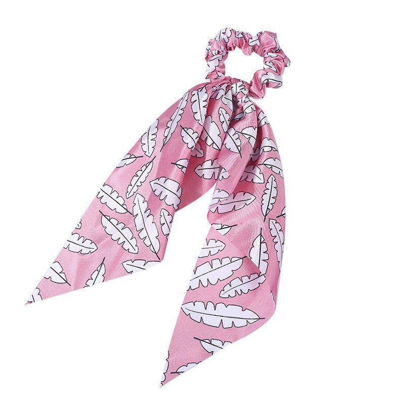 Elegant Floral Hair Scarf | Long Streamer Ponytail Tie