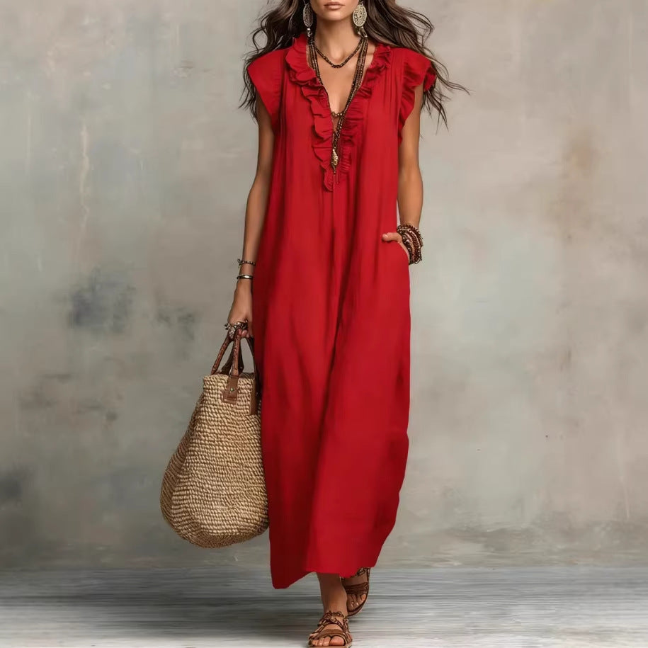 Elegant A-Line Dress with Pockets