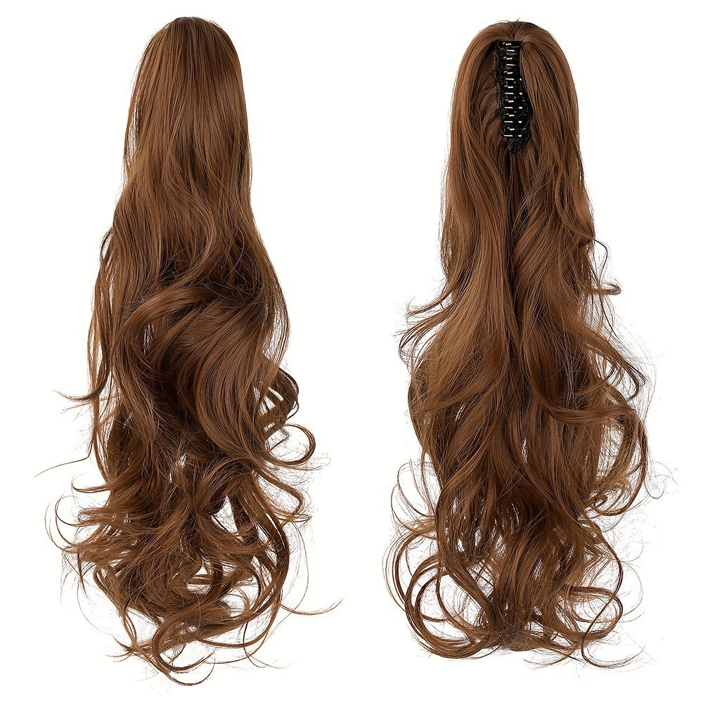 Big Hair Claws Wavy Women's Long Curly Hair High Ponytail Wig