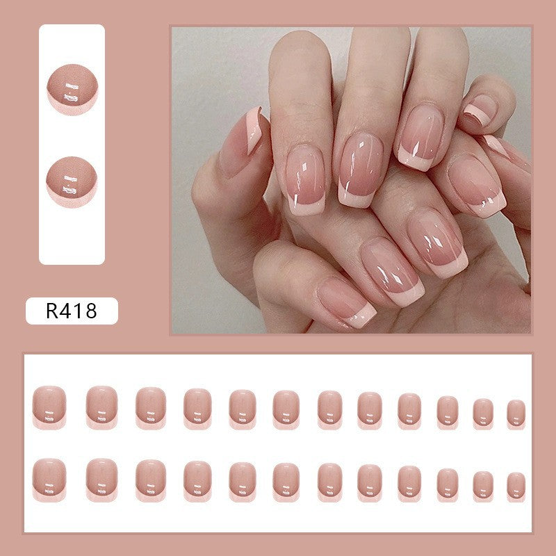Oblique French Fake Nails