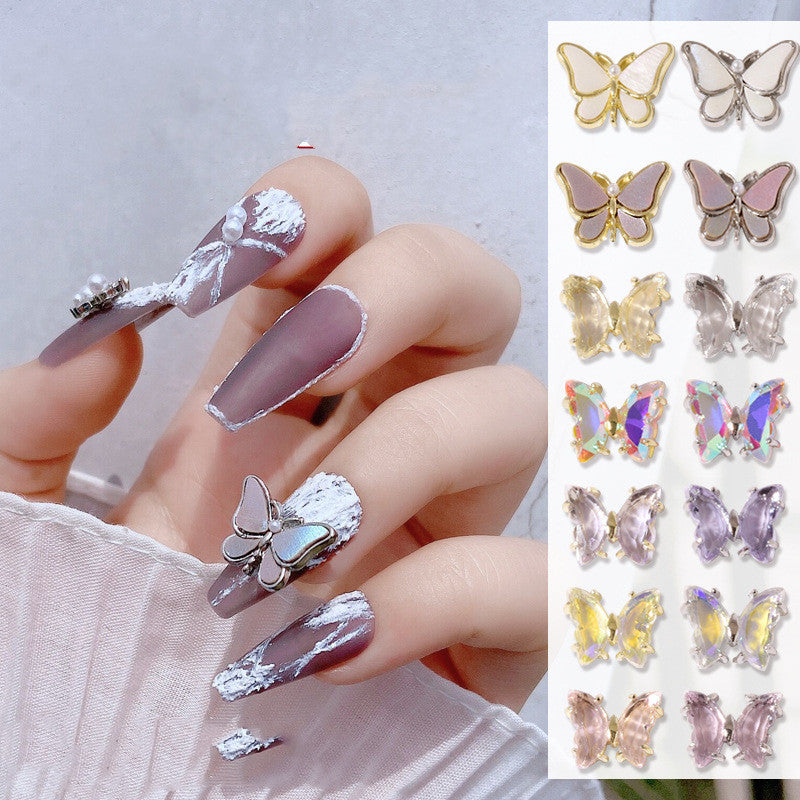 Crystal Butterfly Nail Charm