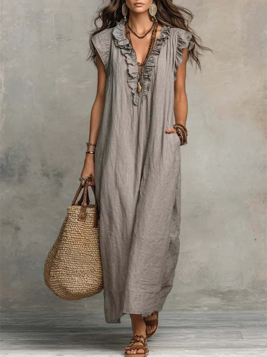 Elegant A-Line Dress with Pockets