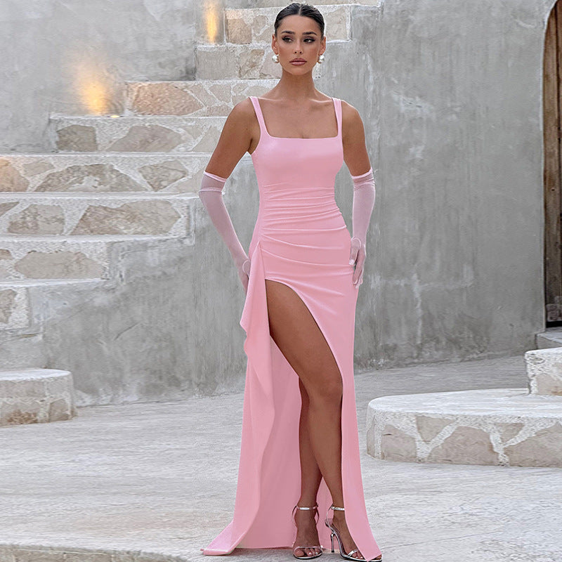 Fashion Personalized Women's Sling High Slit Dress