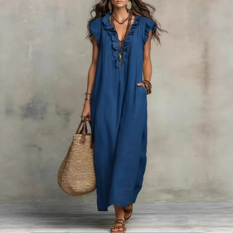 Elegant A-Line Dress with Pockets