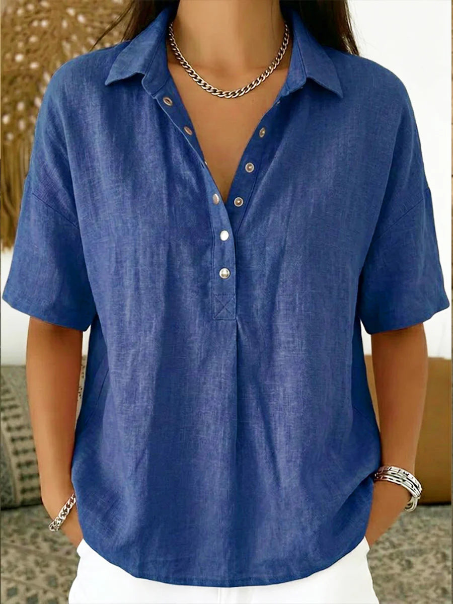 Classic Single-Breasted Lapel Shirt