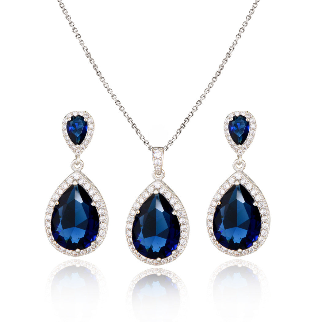 Necklace Eardrops Suit Bride Wedding Jewelry Simple Graceful